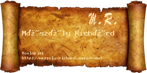 Mészöly Richárd névjegykártya