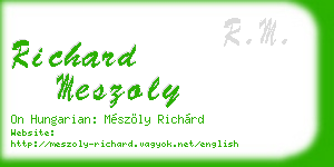 richard meszoly business card